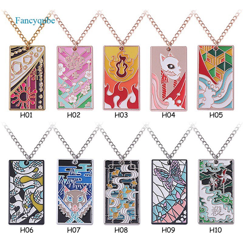 Anime Demon Slayer Necklace Kimetsu No Yaiba Cosplay Pendant Necklace Fashion Cartoon Chain Choker Accessories Gifts|Pendant Necklaces