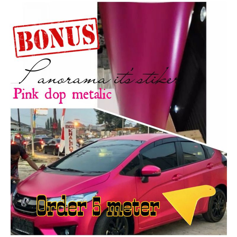 STICKER SKOTLET MOTOR PINK METALIK/SKOTLET WARNA  PINK CROM DOFF/STICKER CHROM DOFF