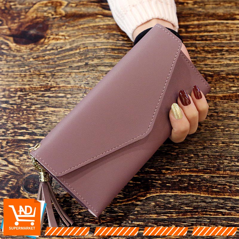 AND / COD / Dompet Panjang Wanita Dompet panjang Korea wanita Dompet kulit Murah Multifungsi / D10