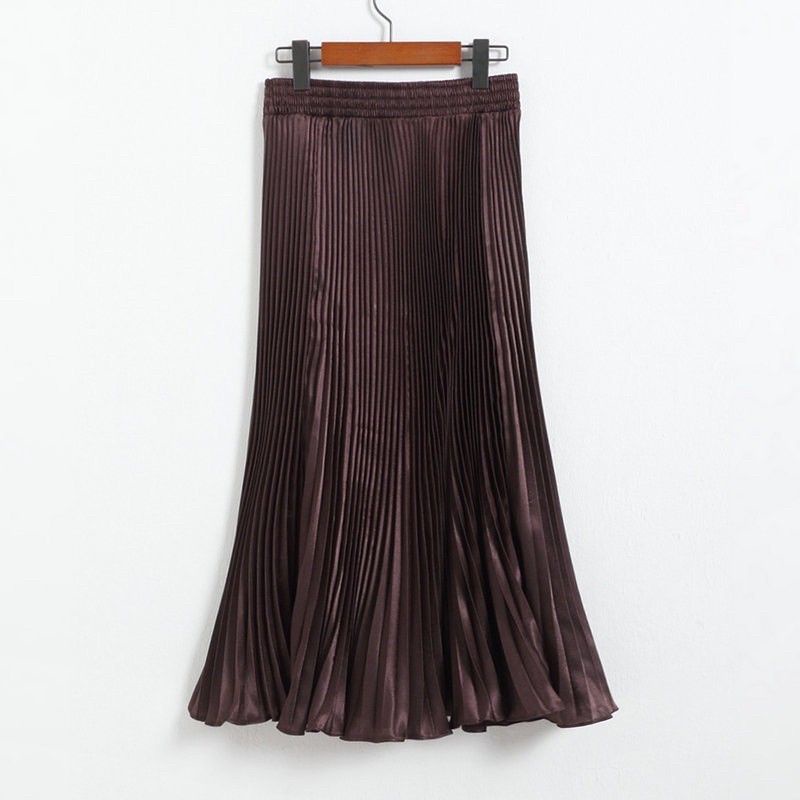 Metallic Pleated Mermaid Skirt Import Premium ( Rok Prisket Duyung Metallic)