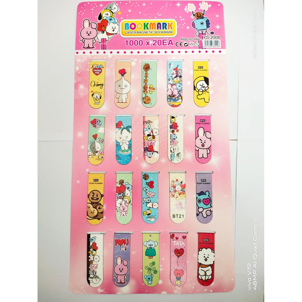 

INDEX MAGNETIC FANCY MOTIF BT21 / PCS Pembatas Buku