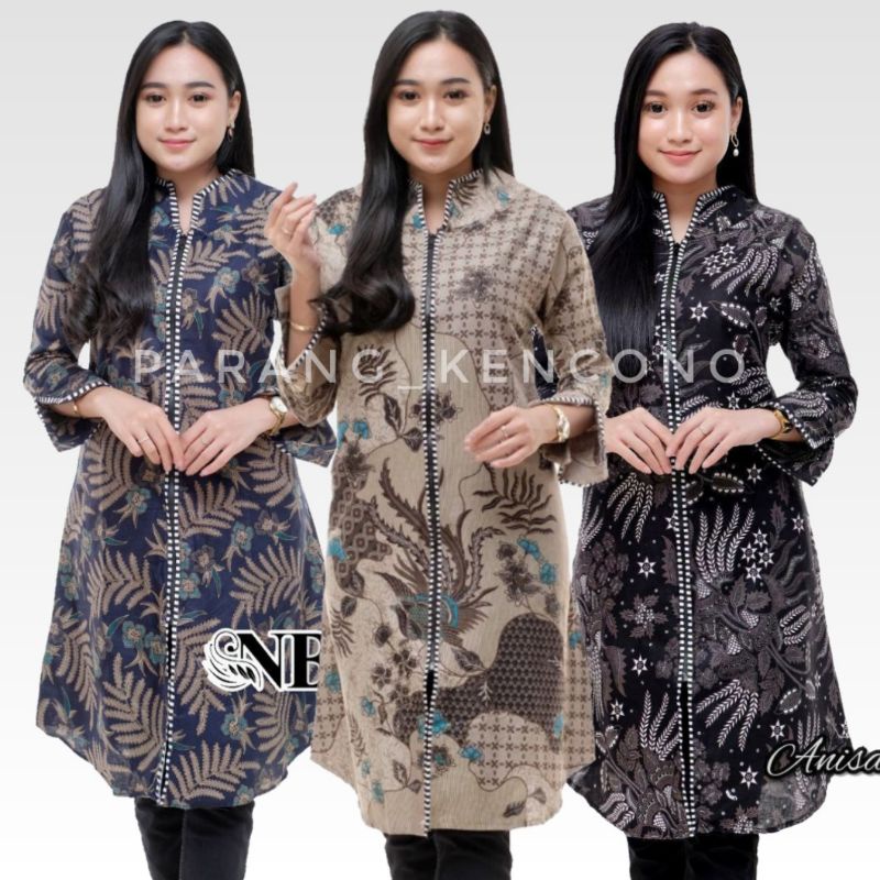 Tunik batik wanita modern terbaru JUMBO M L XL XXL atasan batik wanita seragam murah koleksibatik