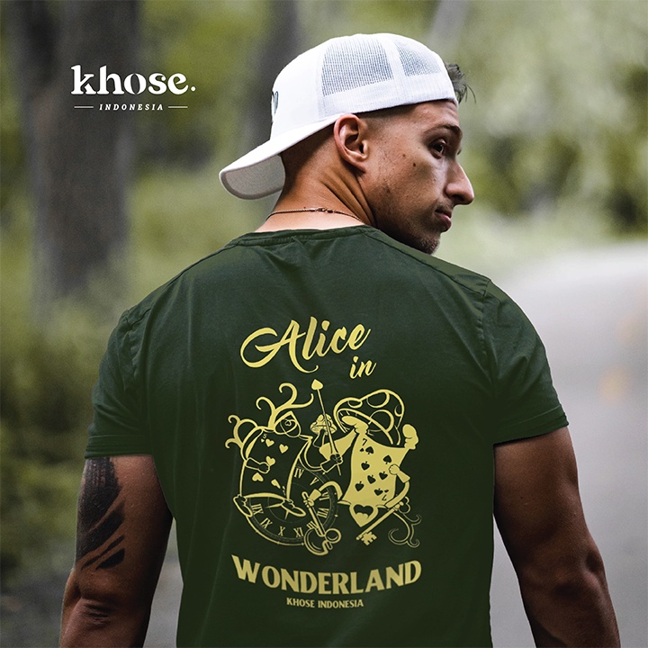 KHOSE T-SHIRT ALIC3 IN W0NDERLAND5 KODE W-05 / KAOS OVERSIZE KEREN