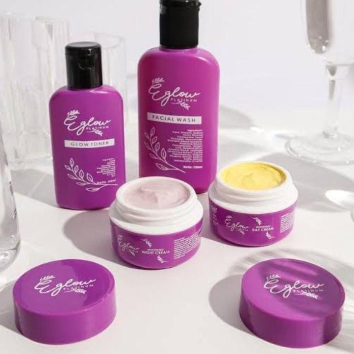 Original 100% Asli Eglow Platinum/E Glow/Skincare Cowok/Cewek Paket Whitening & Acne Bpom Glowing