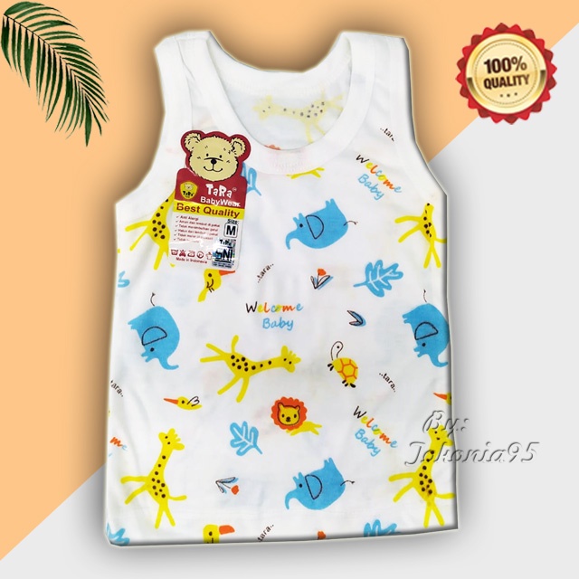 Singlet / Kaos Kutung Putih Baby Tara - Katun Soft premium SNI