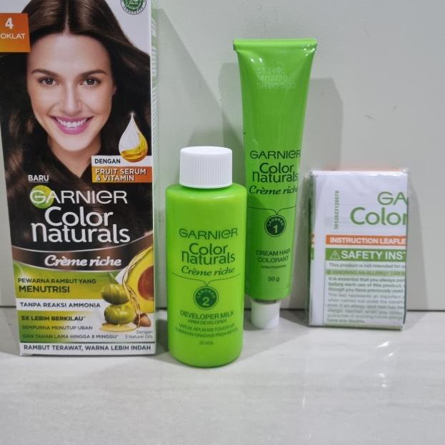 ✵ garnier color naturals cat pewarna semir rambut - 4 Brown Coklat ☎
