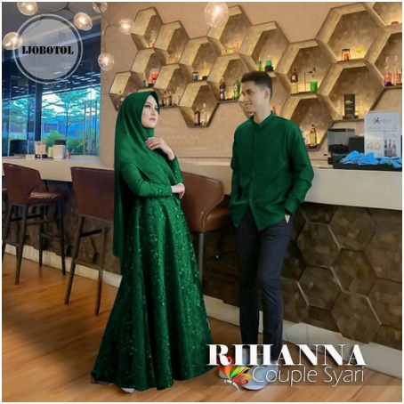 Baju Couple Kondangan Kekinian Modern Kapel Pesta Keluarga Elegan Mewah Pasangan Muslim pesta mewah 