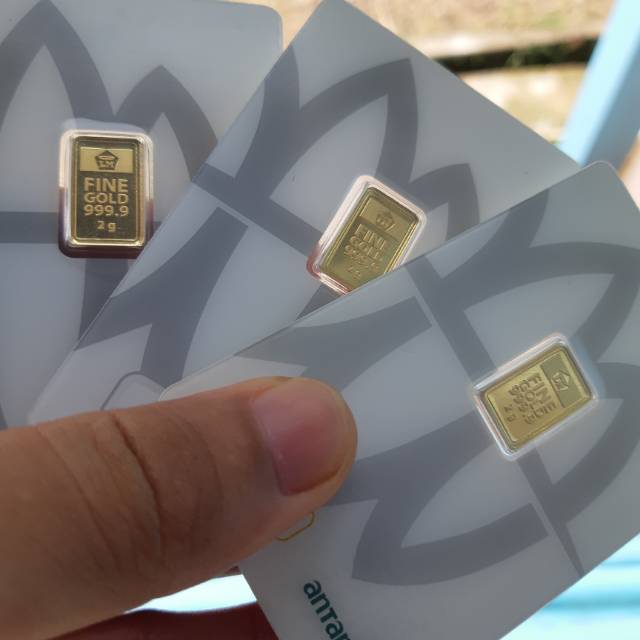 Emas Antam Emas Batangan Logam Mulia LM 2Gram 2Gr 24K Kemasan Press 2019-2020-2021