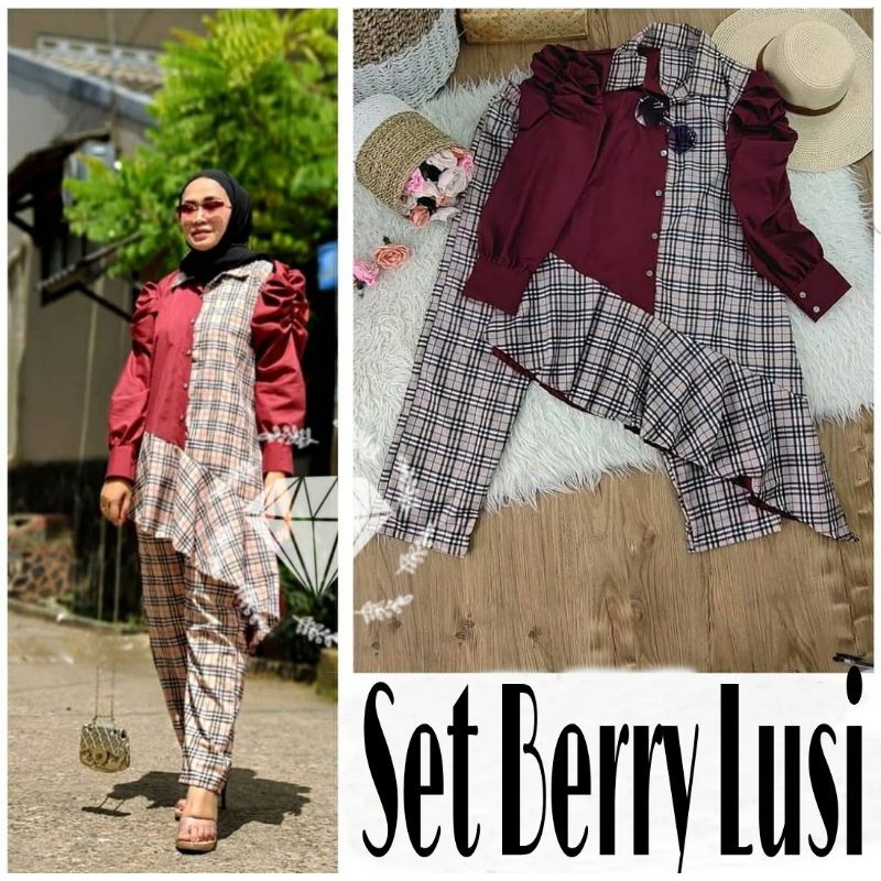 SET CELANA LUSI BERRY, MOSCREPE, STELAN