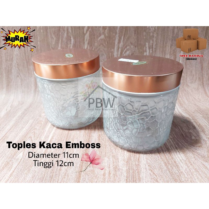 Toples Kaca Emboss / Toples Kue Kaca / Toples Lebaran