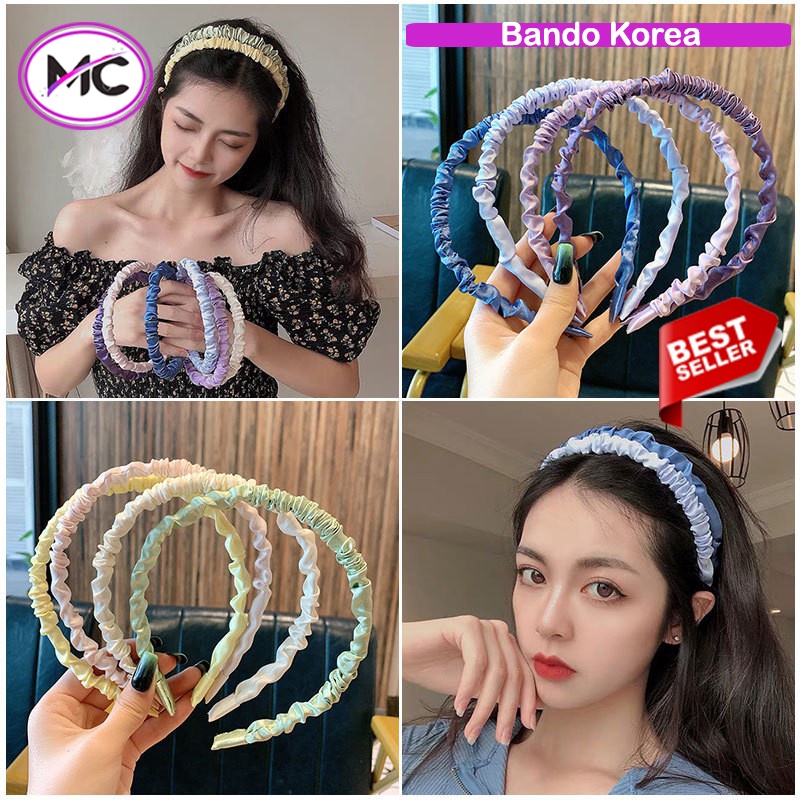 Bando Korea Style  Headband Bandana Dewasa Anak Lucu Imut Warna Aksesoris Rambut Korean Model