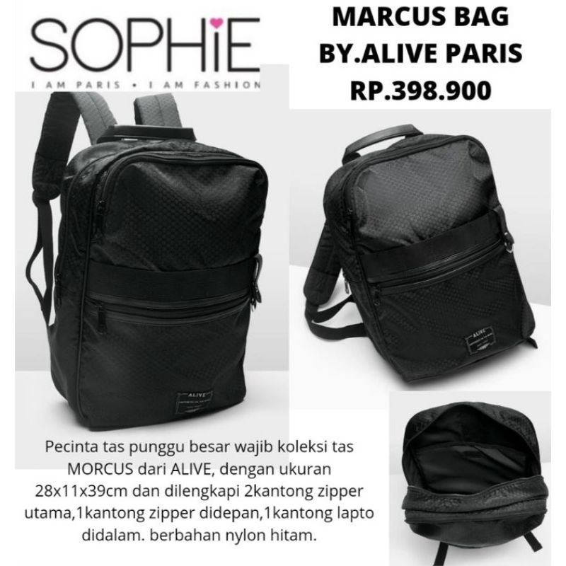SOPHIE MARTIN TAS MORCUS ALIVE RANSEL COWOK ALIVE