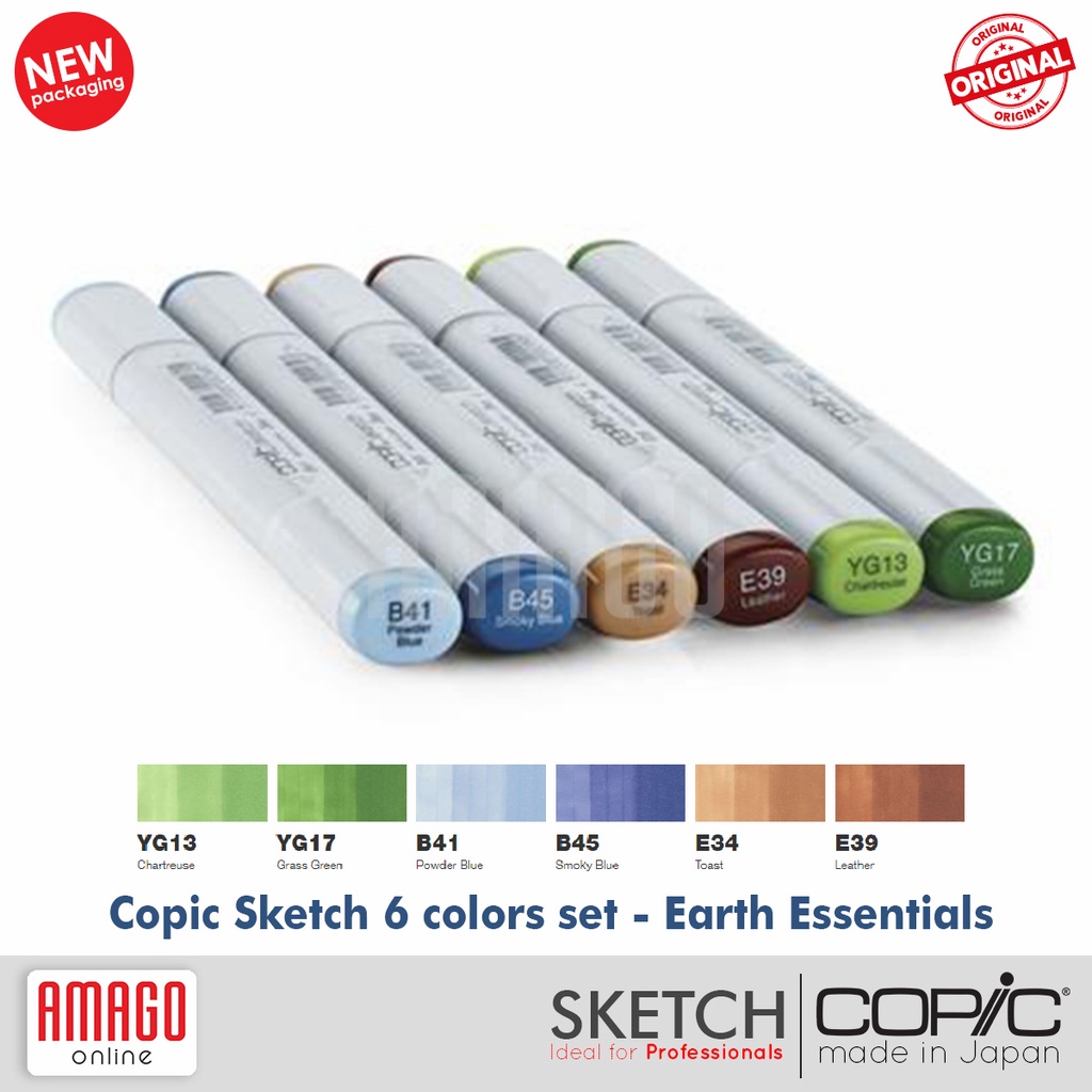 COPIC Sketch Marker - Set isi 6 Warna - Earth Essentials - CSM/6ES