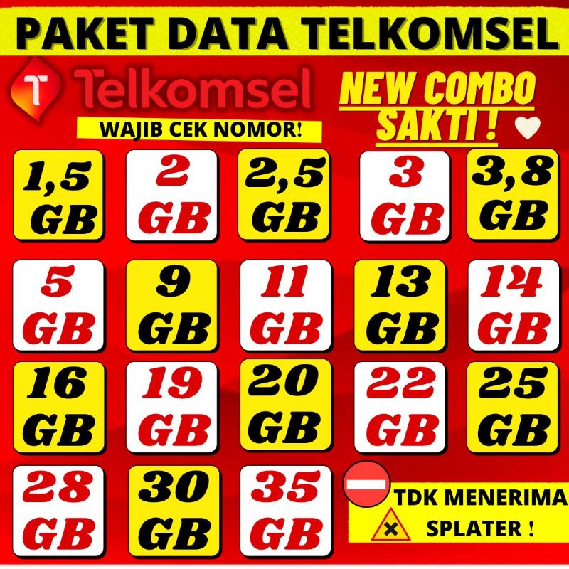Paket Data Tsel Kuota Combo Sakti Full 24 Jam 30 Hari 1GB 2GB 3GB 4GB 5GB 10GB 20GB 25GB 30GB