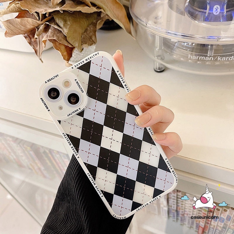 Casing Redmi10 A1 9 9T 9A 10 10C 9C Redmi Note10 10s 10pro 11 11s 11pro 8 9 9s 9pro POCO X3 Pro Nfc F4 M3 Pro M4 Pro Hitam Biru Motif Diamond Grid Transparan Soft TPU Case