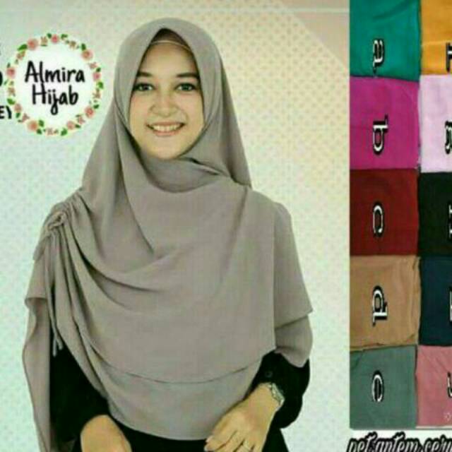 Khimar ceruti 2 layer serut samping belah  samping jilbab  