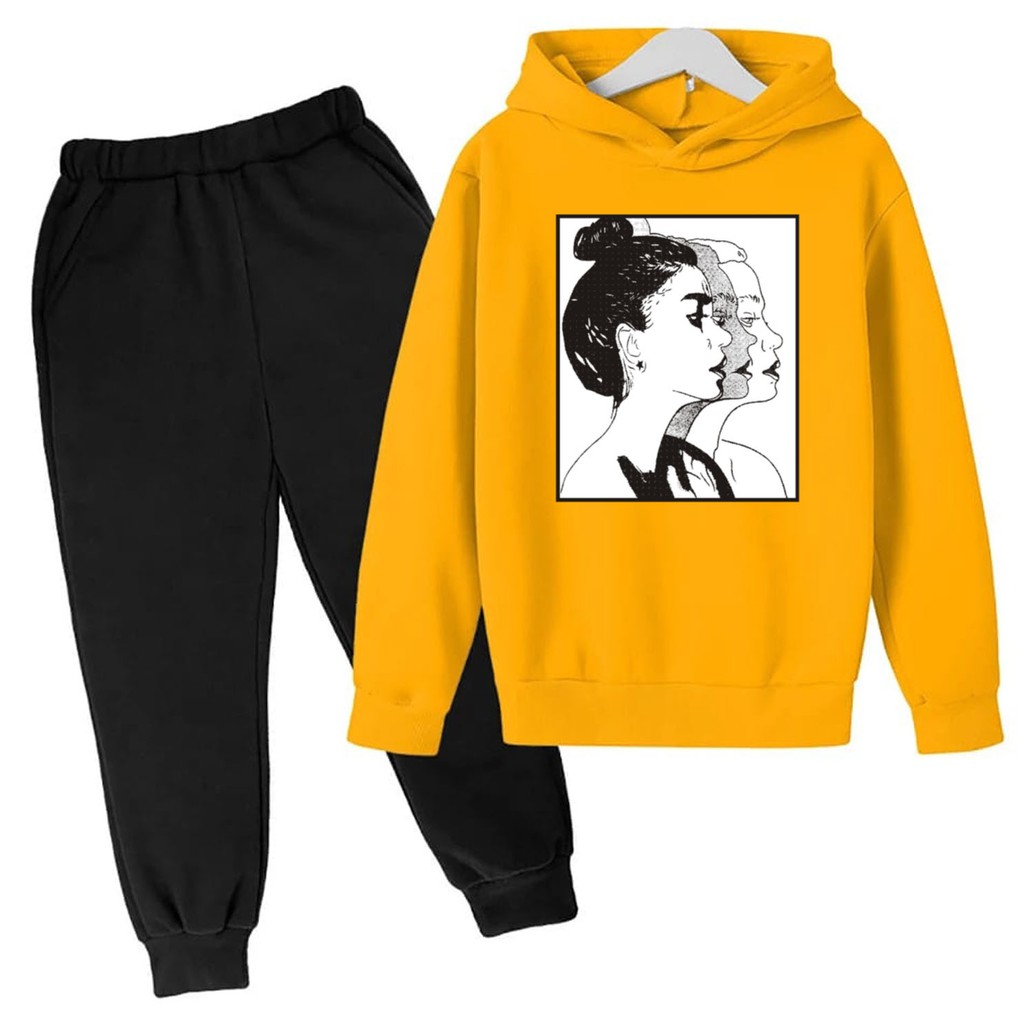 Bess - Setelan Set Jogger Wanita / Setelan Set Hoodie RETRO GIRLS