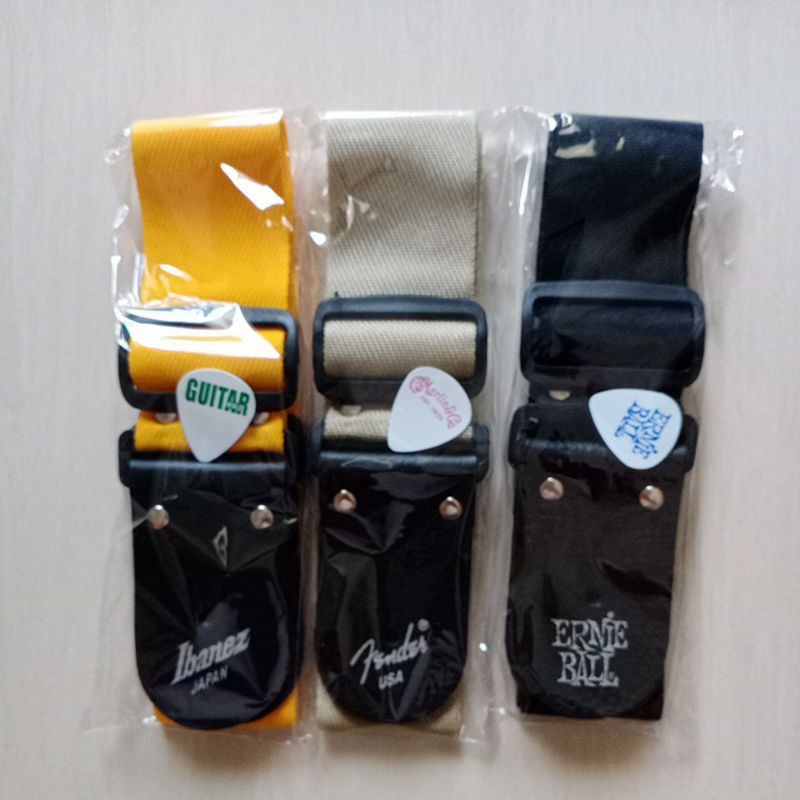 strap gitar dan bas bonus pik gitar 1 pcs