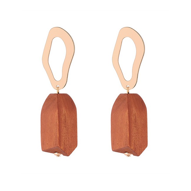 LRC Anting Tusuk Fashion Irregular Shape Decorated Earrings