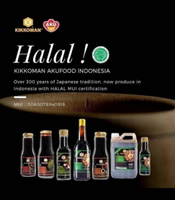 kikkoman soy sauce - kecap asin Jepang - halal