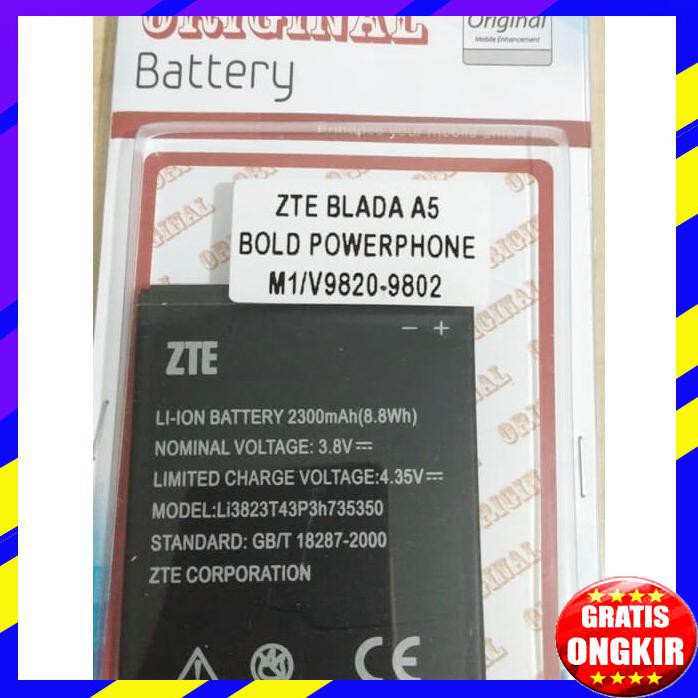 ACC HP ORIGINAL BATERAI BOLT POWER PHONE POWERPHONE ZTE BLADE A5 V9820 V9802