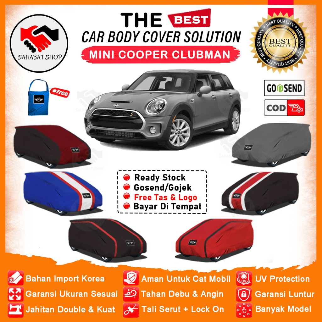 Sahabat Body Cover Mobil Clubman / Sarung Penutup Mini Cooper Clubman Outdoor / Mantel Tutup Pelindung Mantol Selimut Jas Kerudung Kelambu Tutupan Bungkus Kerodong Pembungkus Terpal Mobil Clubman Waterproof Anti Air Model Orange