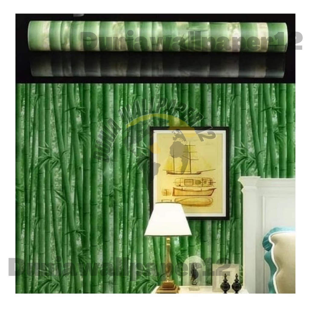 (COD) Dunia Wallpaper Sticker Dinding Motif Bambu Bahan PVC Premium Anti Noda dan Anti Air Berkualit