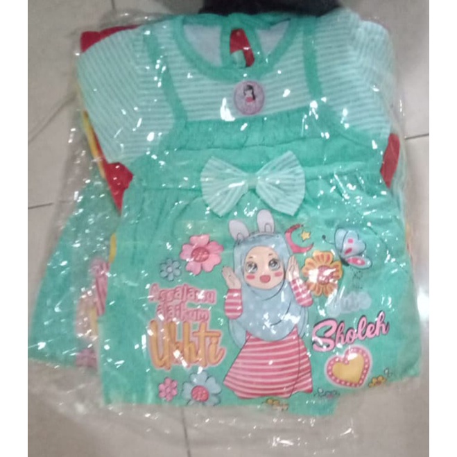 Baju Muslim Gamis Bayi Perempuan Usia Baby Newborn 0 6 12 Bulan - Dress Muslim Anak Bayi Perempuan Lucu 0 6 12 Bulan 1 Tahun Murah-3