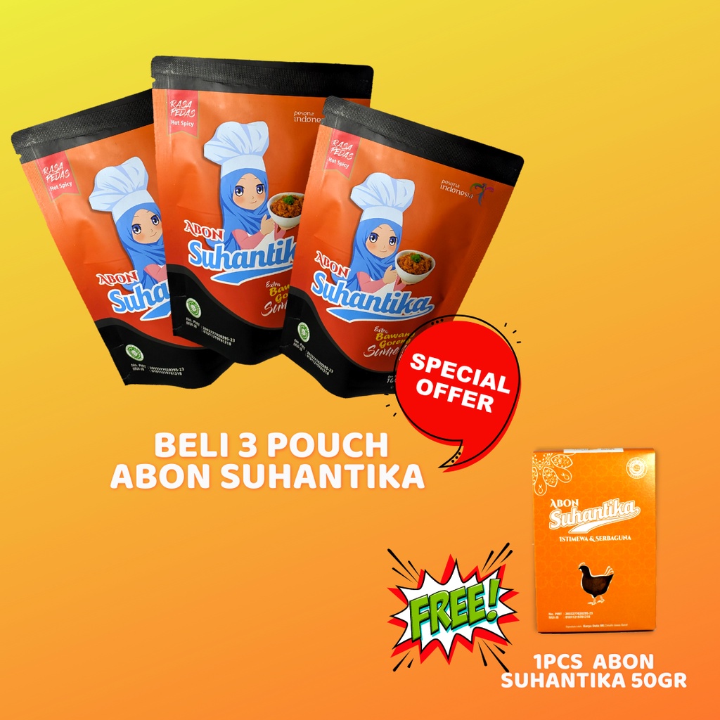 

Abon Ayam Pouch Suhantika (Pedas)