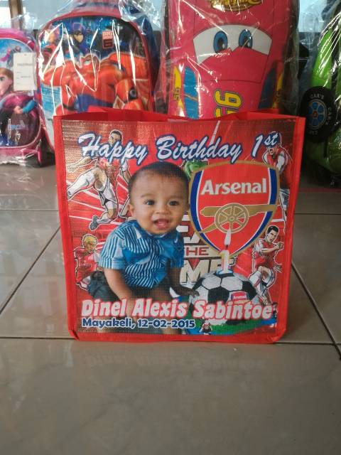 Tas Ultah Custom TENTENG VINIL SPONBUN custom design desain by request (min order 24pcs)-7