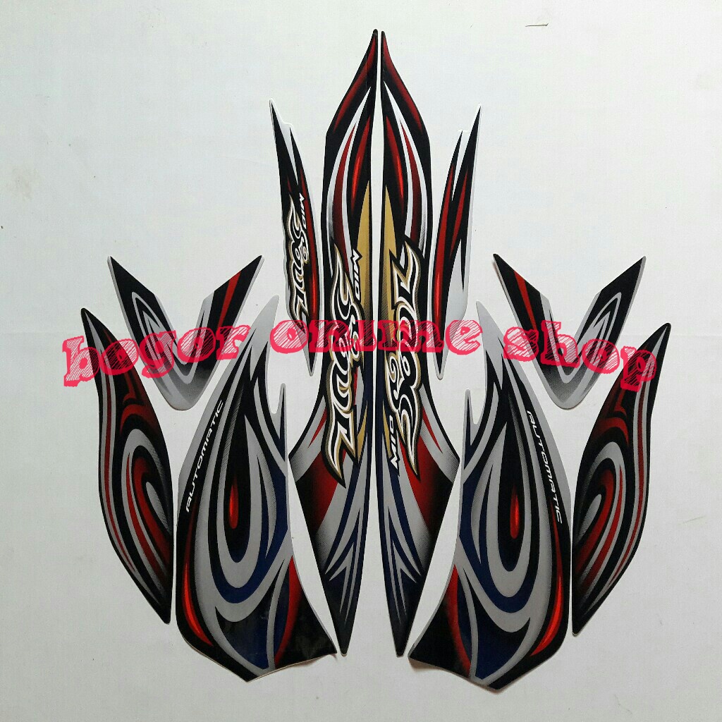 sticker striping body motor mio soul 2008 hitam-silver