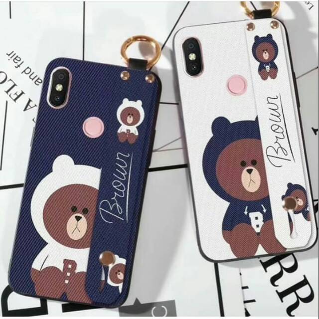 Custom Case dan Handgrip Brown Bisa untuk semua tipe HP