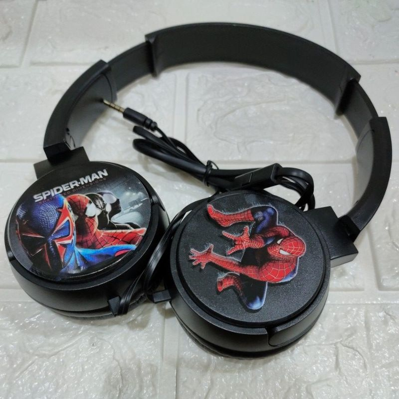 Headphone/Headset SPIDERMAN / hf bando             Headset karakter HEROES super bass