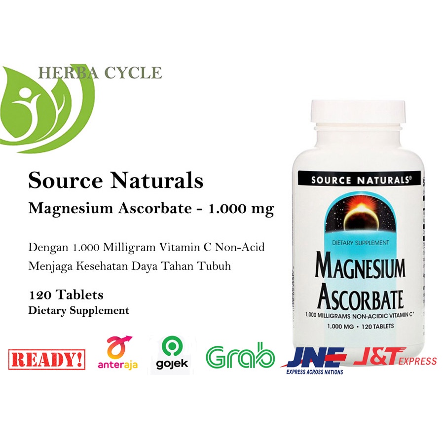 Source Naturals Magnesium Ascorbate 1000MG 120Tab VitC ORI USA