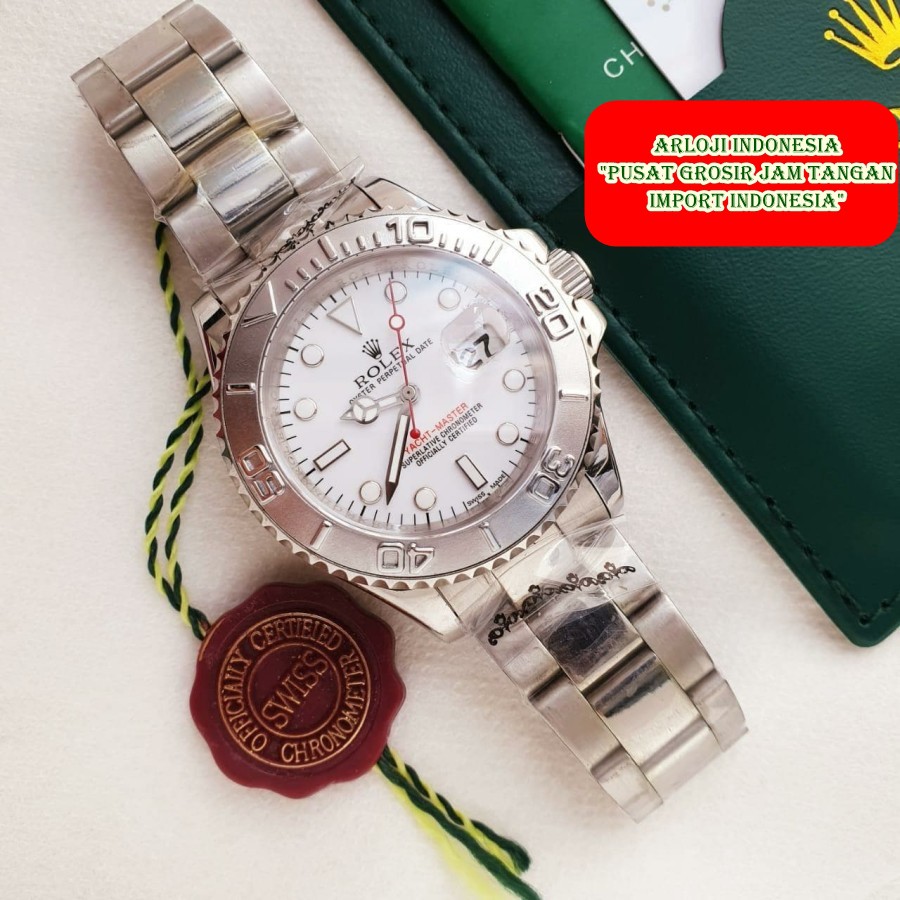 Import Jam Tangan Pria ROLEX Yacht Master Dial White Garansi 1th