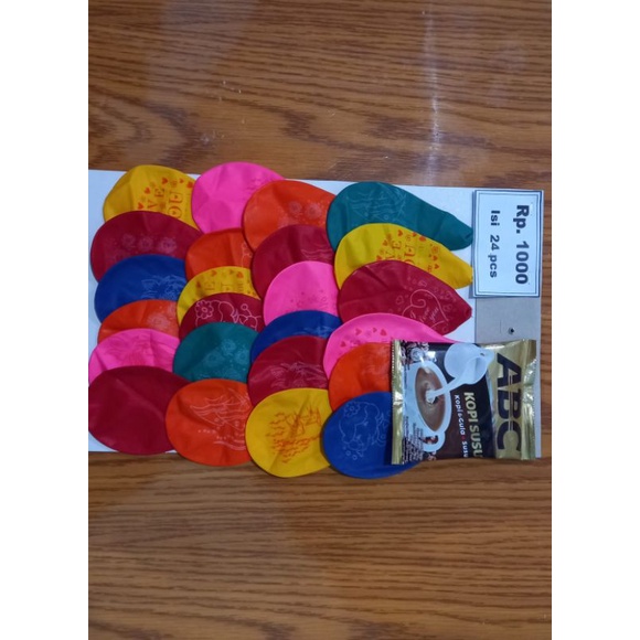 Mainan renteng renceng balon panda warung isi 24 pcs siap jual ecer 1000 an