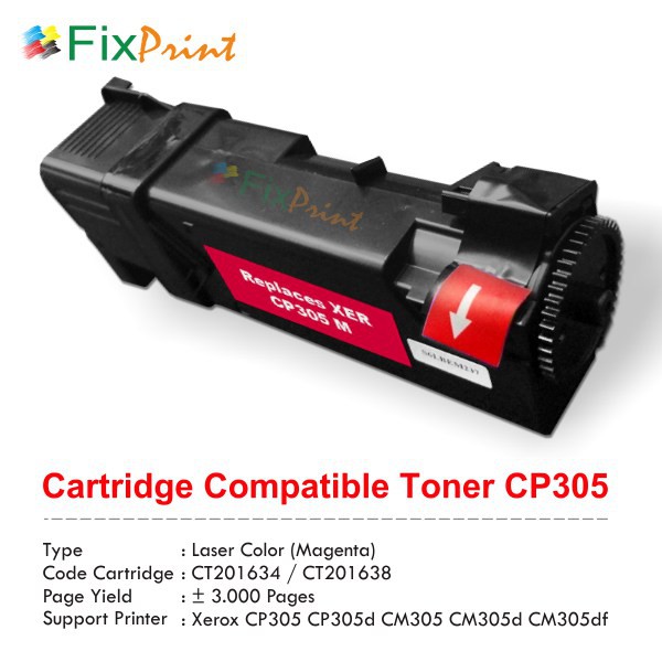 Catridge Compatible Fuji Xerox CP305 Magenta, CT201634 Murah