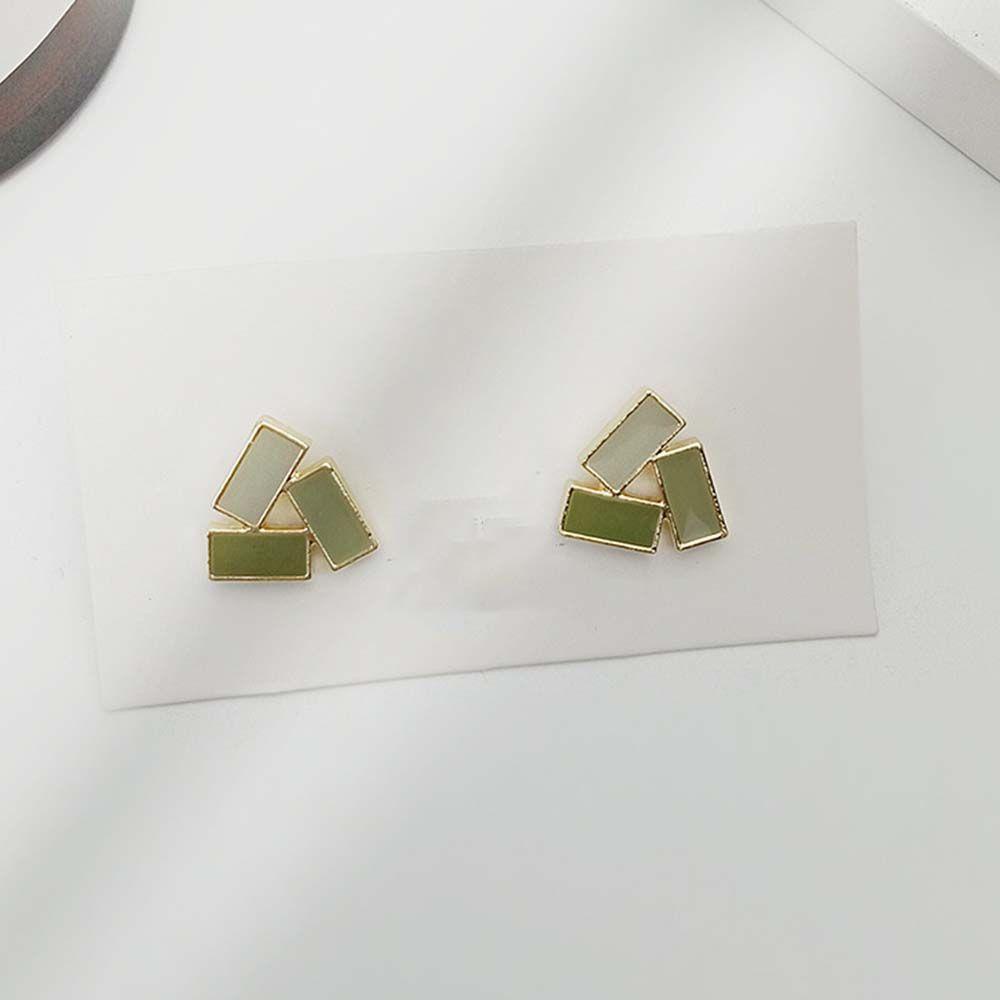 Anting Stud Bentuk Segitiga Geometris Gaya Retro Korea Untuk Wanita