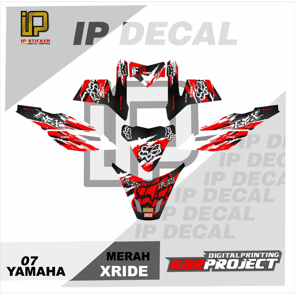 DECAL X-RIDE STICKER VARIASI MOTIF GRAFIS DECAL MOTOR YAMAHA X-RIDE 07 CUSTOM BEBAS BISA