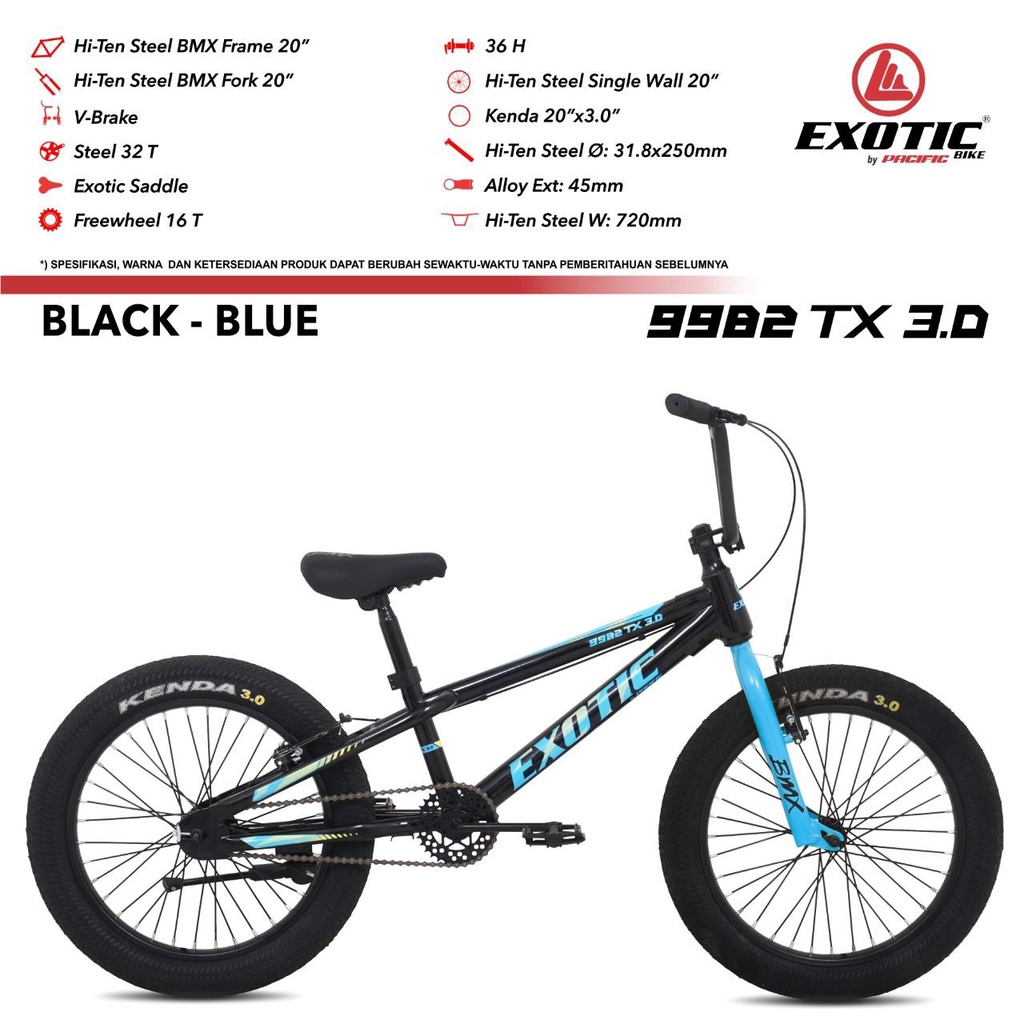 SEPEDA BMX 20" EXOTIC 9982 TX 3.0 V-BRAKE