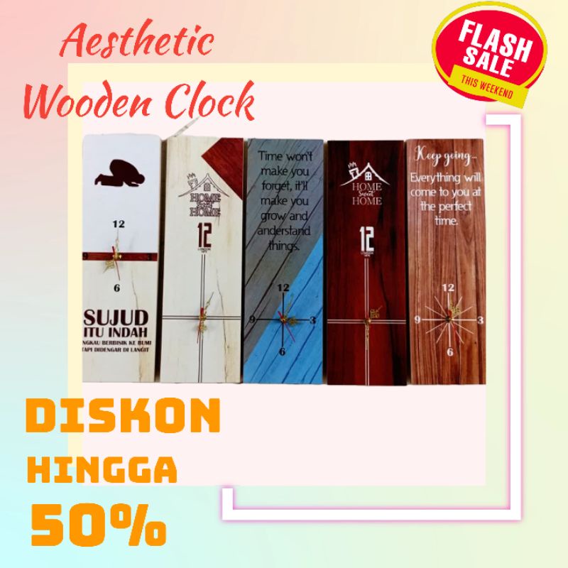Jam dinding aestetic / Jam dinding rustic / jam dinding kayu / jam dinding vintage