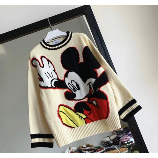 Sweater premium rajut  wanita mickey mouse kualitas import