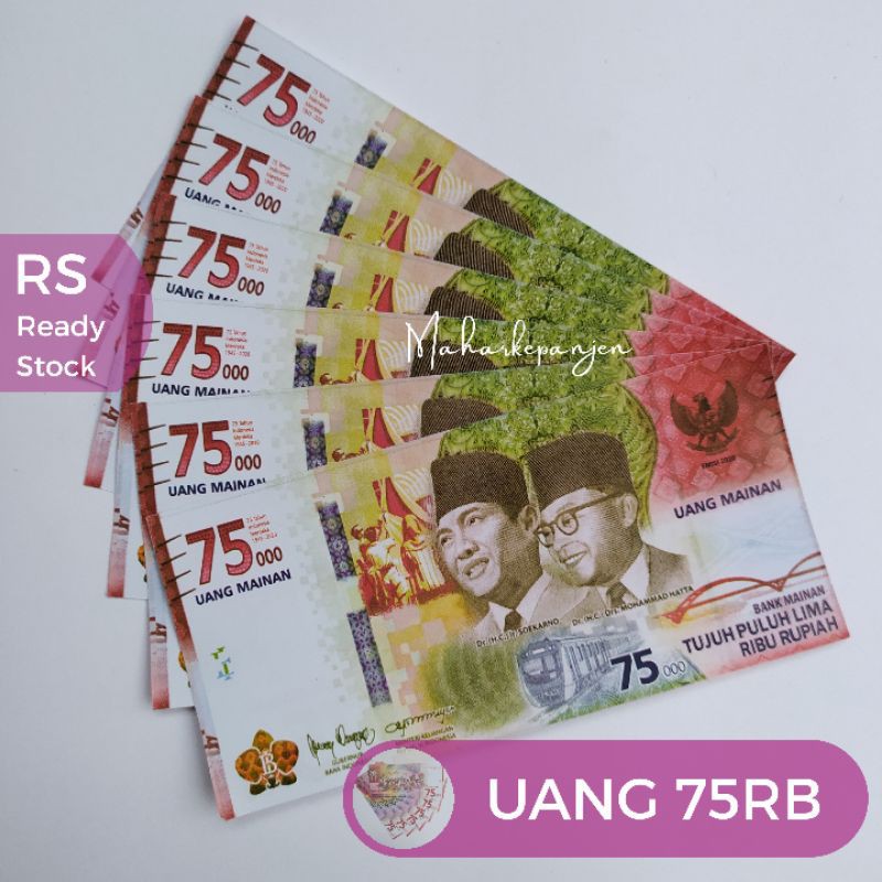 Uang Mainan Pecahan Baru 75 Ribu Rupiah Uang 75 Ribu Uang Mainan 75 Ribu Shopee Indonesia