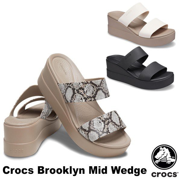 Crocs / Crocs Brooklyn Mid Wedge / Sandal Wedges / Sandal Crocs / Crocs Wanita / Crocs Wedges / Selop Wanita