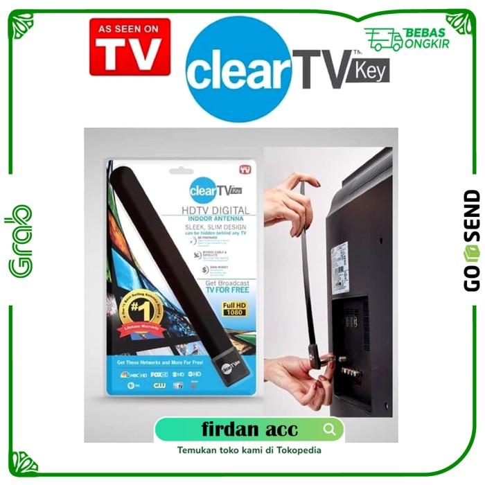 ANTENA CLEAR VISION TV KEY HDTV INDOOR INDOR DALAM DIGITAL JERNIH TV