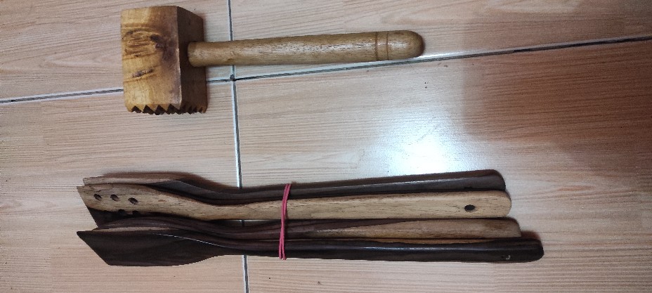1 Set Dapat 4 Item / Set Alat Masak Kayu / Sutil / Sodet / Solet Kayu / Spatula Kayu Sonokeling Sono