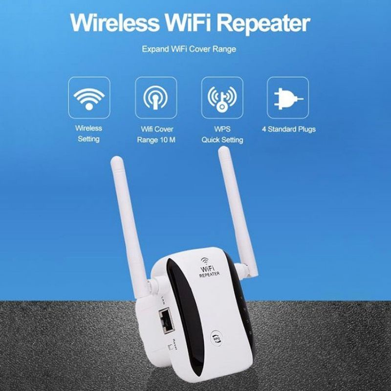 Penguat Sinyal Wifi Repeater 300Mbps Wireless Wifi Signal Booster Amplifier Wifi Reange Extender 2 Antena