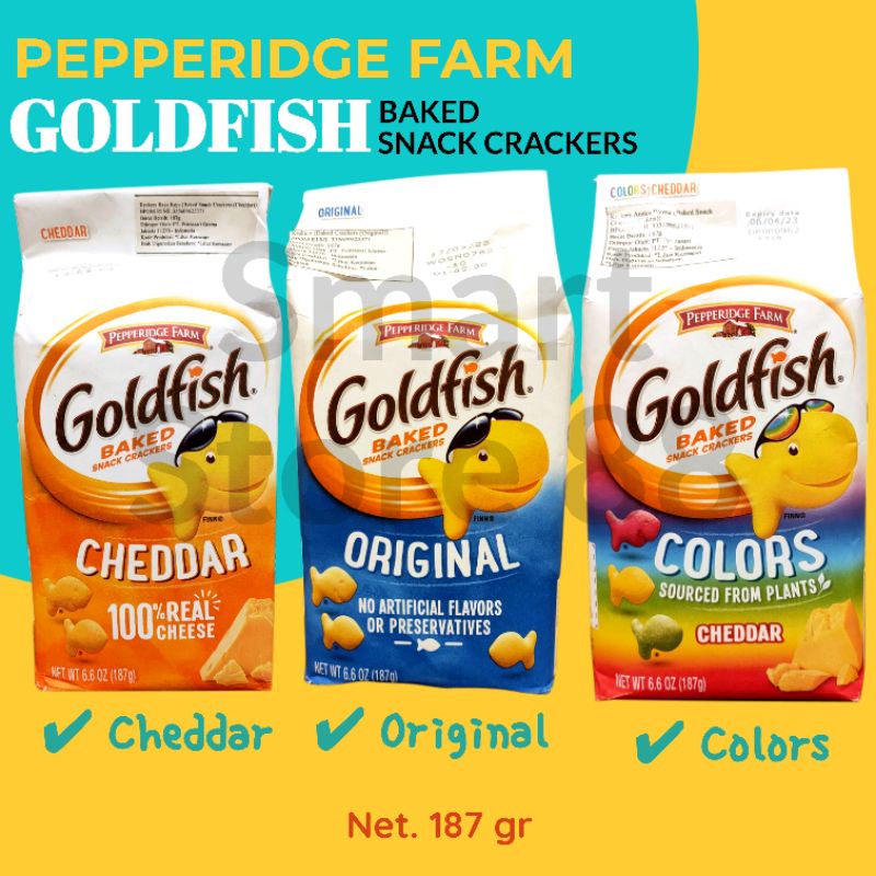 

PEPPERIDGE FARM GOLDFISH BAKED SNACK CRACKERS 187GR SNAK KRAKERS IKAN IMPORT