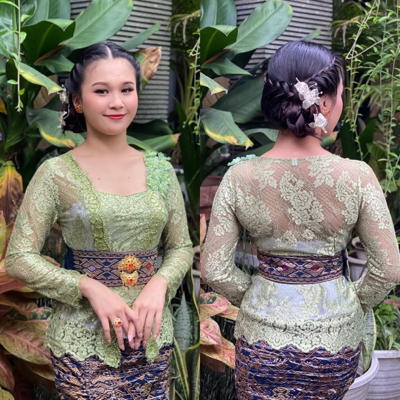 kebaya jadi metalic payet tumpuk glossy