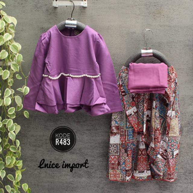 R483 L Nice Baju Muslim Import Anak Perempuan